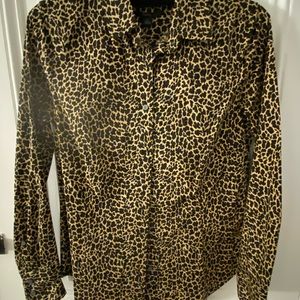 JCrew animal print cotton button down